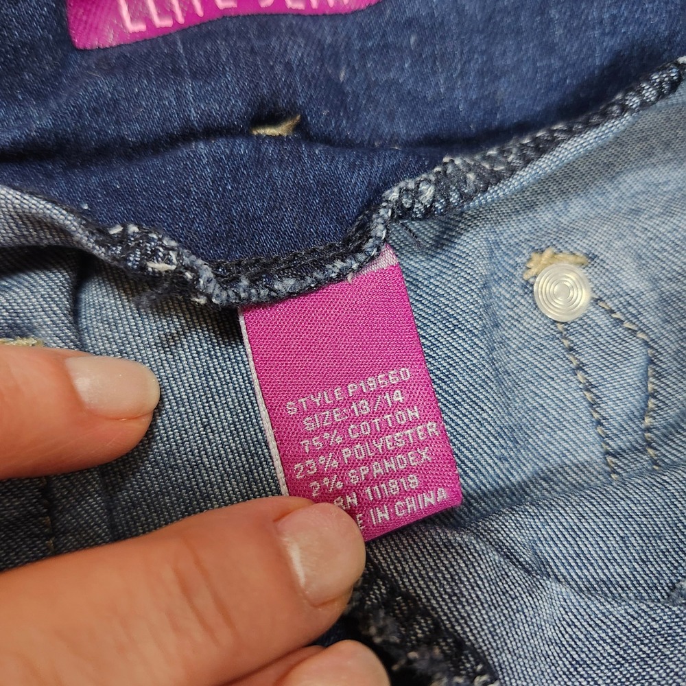 Elite Jeans Curvy High Rise‎ Distressed Skinny Jeans Button Fly Blue 13/14 - Picture 7 of 10